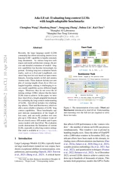 Ada-LEval: Evaluating long-context LLMs with length-adaptable benchmarks