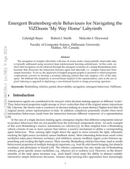 Emergent Braitenberg-style Behaviours for Navigating the ViZDoom `My Way
  Home' Labyrinth
