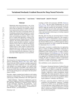 Variational Stochastic Gradient Descent for Deep Neural Networks