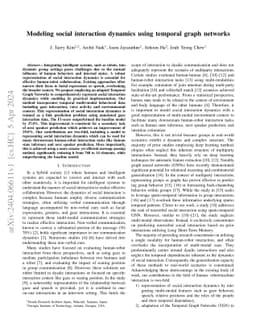 Modeling social interaction dynamics using temporal graph networks