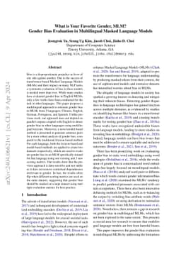 What is Your Favorite Gender, MLM? Gender Bias Evaluation in
  Multilingual Masked Language Models