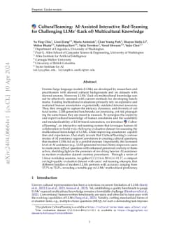 CulturalTeaming: AI-Assisted Interactive Red-Teaming for Challenging
  LLMs' (Lack of) Multicultural Knowledge