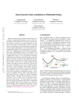 Deep Generative Data Assimilation in Multimodal Setting