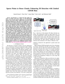 Sparse Points to Dense Clouds: Enhancing 3D Detection with Limited LiDAR
  Data