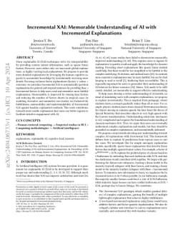 Incremental XAI: Memorable Understanding of AI with Incremental
  Explanations