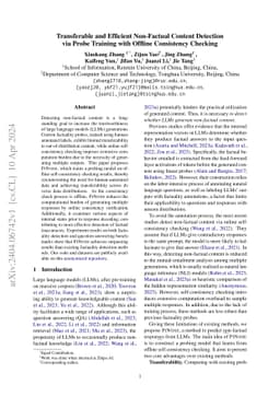 Transferable and Efficient Non-Factual Content Detection via Probe
  Training with Offline Consistency Checking