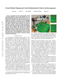 Toward Holistic Planning and Control Optimization for Dual-Arm
  Rearrangement