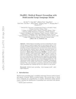 MedRG: Medical Report Grounding with Multi-modal Large Language Model