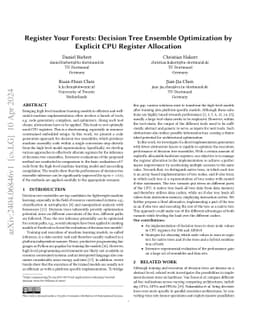 Register Your Forests: Decision Tree Ensemble Optimization by Explicit
  CPU Register Allocation
