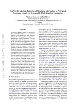 GraSAME: Injecting Token-Level Structural Information to Pretrained
  Language Models via Graph-guided Self-Attention Mechanism