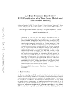 Are EEG Sequences Time Series? EEG Classification with Time Series
  Models and Joint Subject Training