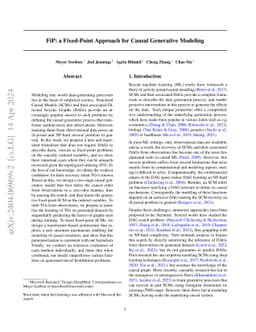 FiP: a Fixed-Point Approach for Causal Generative Modeling