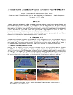 Accurate Tennis Court Line Detection on Amateur Recorded Matches