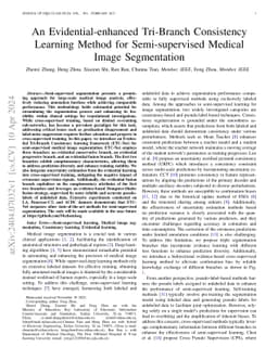 An Evidential-enhanced Tri-Branch Consistency Learning Method for
  Semi-supervised Medical Image Segmentation