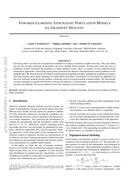 Towards Learning Stochastic Population Models by Gradient Descent