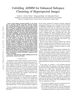 Unfolding ADMM for Enhanced Subspace Clustering of Hyperspectral Images