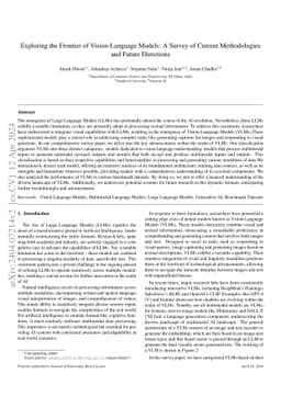 Exploring the Frontier of Vision-Language Models: A Survey of Current
  Methodologies and Future Directions