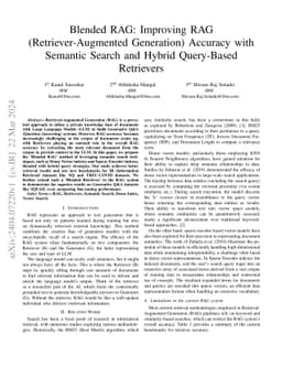 Blended RAG: Improving RAG (Retriever-Augmented Generation) Accuracy
  with Semantic Search and Hybrid Query-Based Retrievers