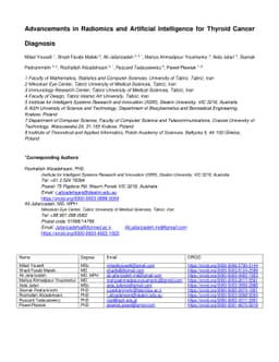 Advancements in Radiomics and Artificial Intelligence for Thyroid Cancer
  Diagnosis