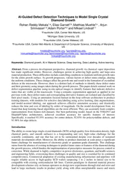 AI-Guided Defect Detection Techniques to Model Single Crystal Diamond
  Growth
