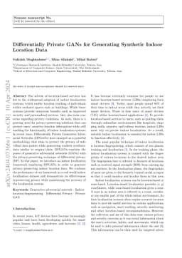 Differentially Private GANs for Generating Synthetic Indoor Location
  Data