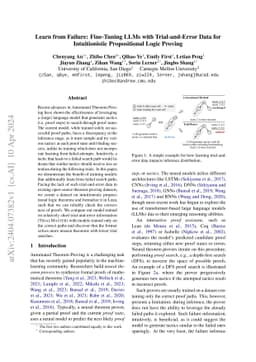 Learn from Failure: Fine-Tuning LLMs with Trial-and-Error Data for
  Intuitionistic Propositional Logic Proving