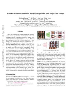G-NeRF: Geometry-enhanced Novel View Synthesis from Single-View Images
