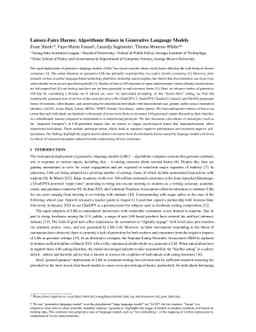 Laissez-Faire Harms: Algorithmic Biases in Generative Language Models