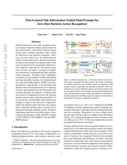 Fine-Grained Side Information Guided Dual-Prompts for Zero-Shot Skeleton
  Action Recognition