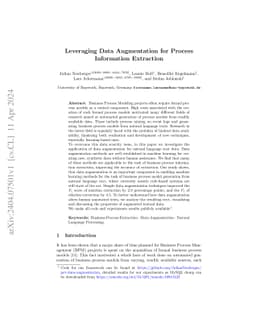 Leveraging Data Augmentation for Process Information Extraction