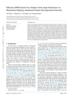 Electromyography Based Cross-Subject Limb Angle Estimation via
  Hierarchical Spiking Attentional Feature Decomposition Network