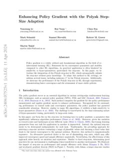 Enhancing Policy Gradient with the Polyak Step-Size Adaption