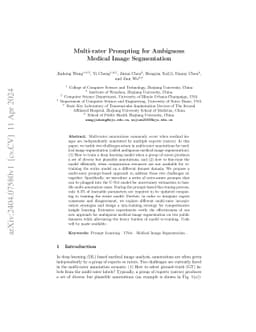 Multi-rater Prompting for Ambiguous Medical Image Segmentation