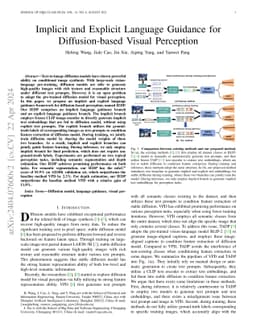 Implicit and Explicit Language Guidance for Diffusion-based Visual
  Perception