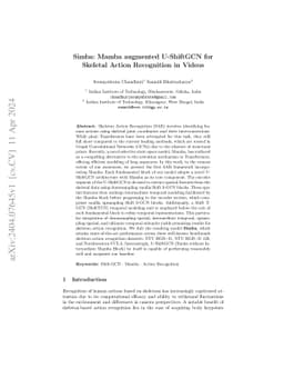 Simba: Mamba augmented U-ShiftGCN for Skeletal Action Recognition in
  Videos