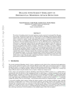 Dealing with Subject Similarity in Differential Morphing Attack
  Detection