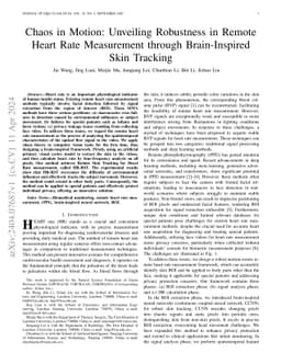Chaos in Motion: Unveiling Robustness in Remote Heart Rate Measurement
  through Brain-Inspired Skin Tracking