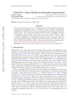 ViM-UNet: Vision Mamba for Biomedical Segmentation