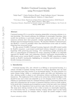 Realistic Continual Learning Approach using Pre-trained Models