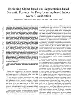 Exploiting Object-based and Segmentation-based Semantic Features for
  Deep Learning-based Indoor Scene Classification