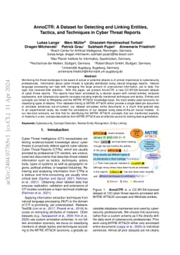 AnnoCTR: A Dataset for Detecting and Linking Entities, Tactics, and
  Techniques in Cyber Threat Reports