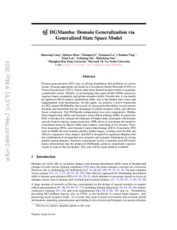 DGMamba: Domain Generalization via Generalized State Space Model