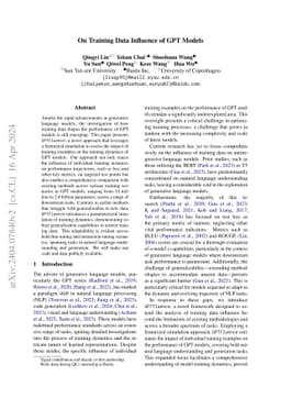 On Training Data Influence of GPT Models