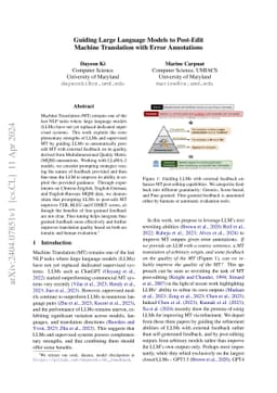 Guiding Large Language Models to Post-Edit Machine Translation with
  Error Annotations