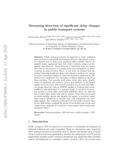 Streaming detection of significant delay changes in public transport
  systems