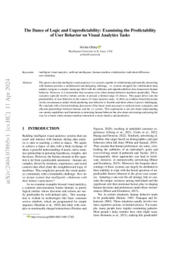 The Dance of Logic and Unpredictability: Examining the Predictability of
  User Behavior on Visual Analytics Tasks