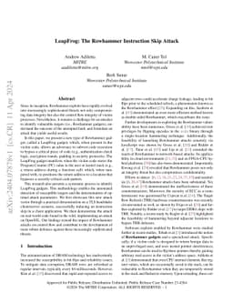 LeapFrog: The Rowhammer Instruction Skip Attack