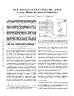 On the Performance of Jerk-Constrained Time-Optimal Trajectory Planning
  for Industrial Manipulators