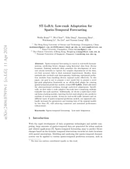 Low-rank Adaptation for Spatio-Temporal Forecasting