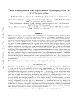 Deep learning-based auto-segmentation of paraganglioma for growth
  monitoring